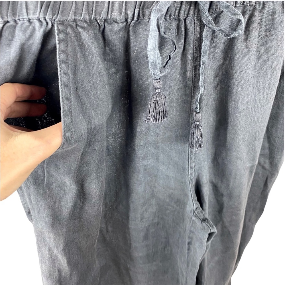 Magaschoni Cropped Mesh Linen Wide Leg Palazzo Flowy Pants Size Small - Picture 4 of 6
